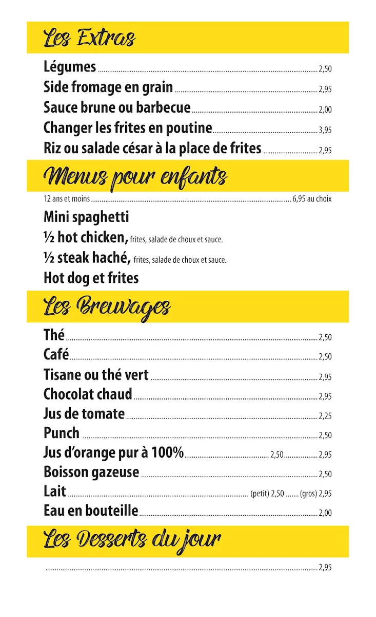Menu, Bianky Restaurant