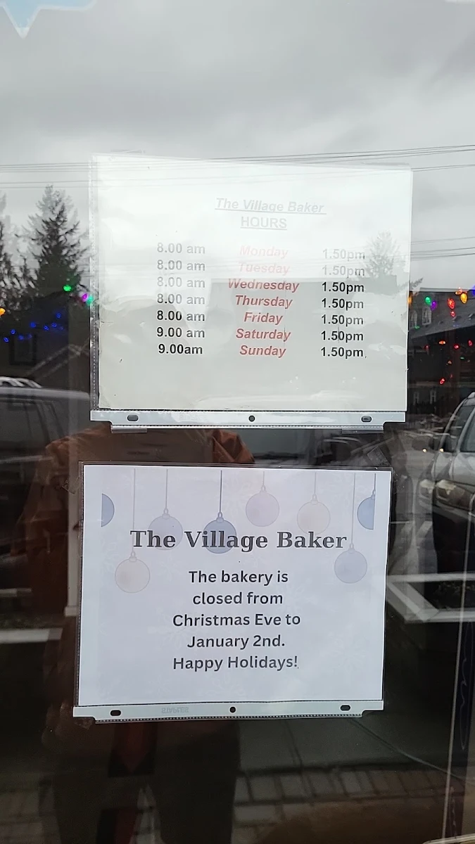 Menu, The Village Baker Café