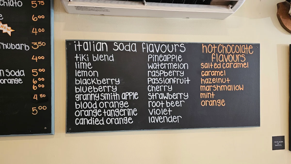 Menu, Ed's Coffeehouse