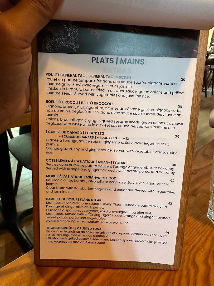 Menu, Ôwok Mont-Tremblant