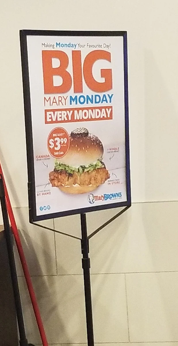 Menu, Mary Brown's Chicken