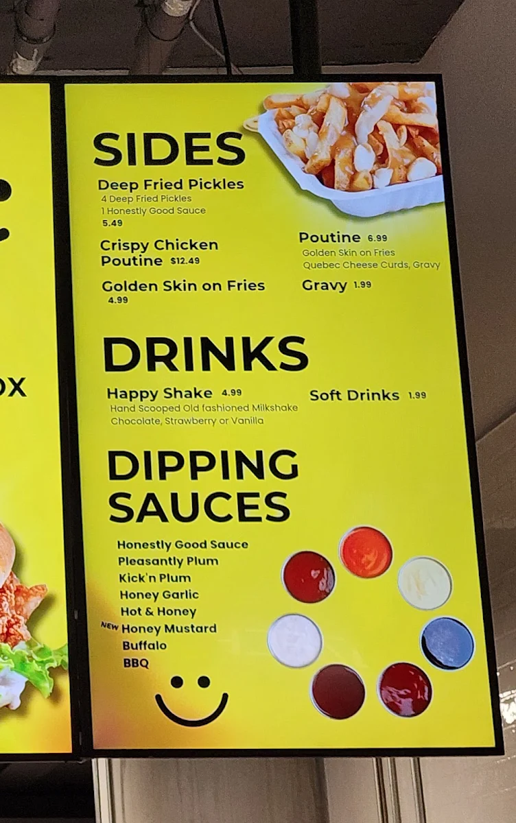 Menu, Honestly Good Chicken Fingers