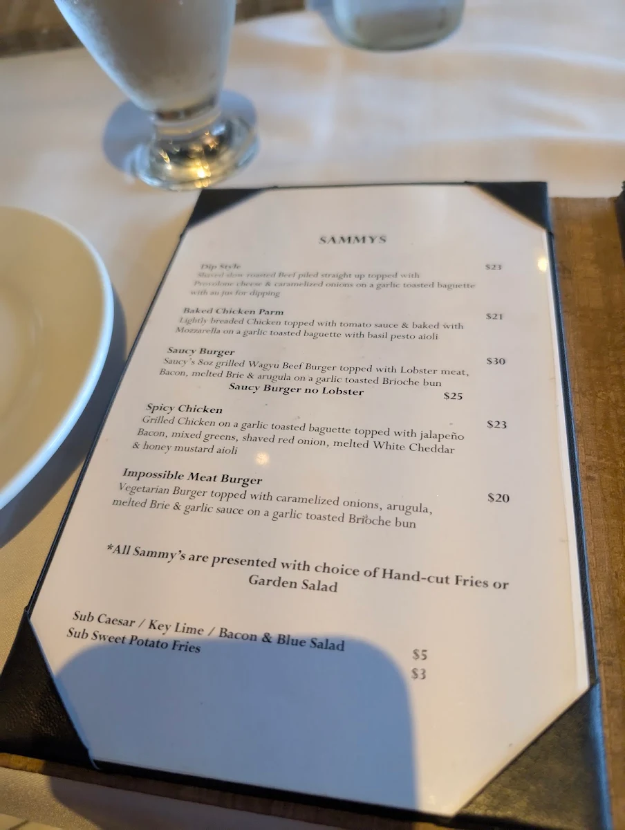 Menu, Saucy