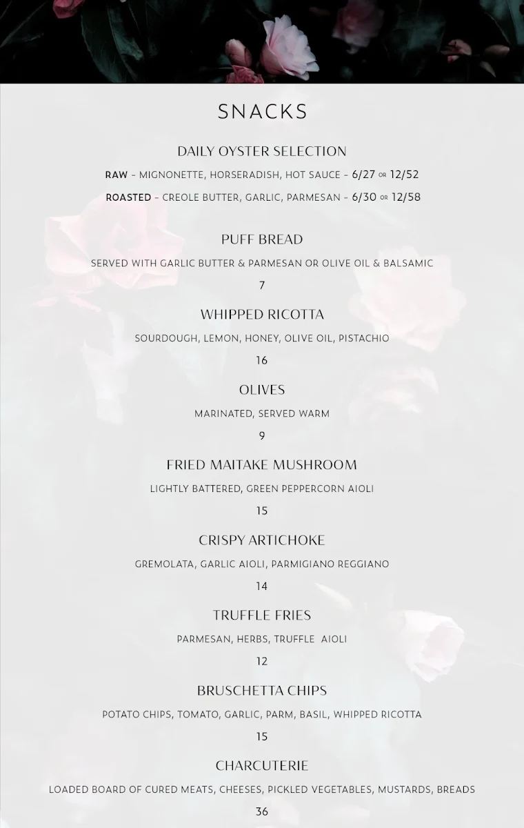 Menu, Rebel Layne