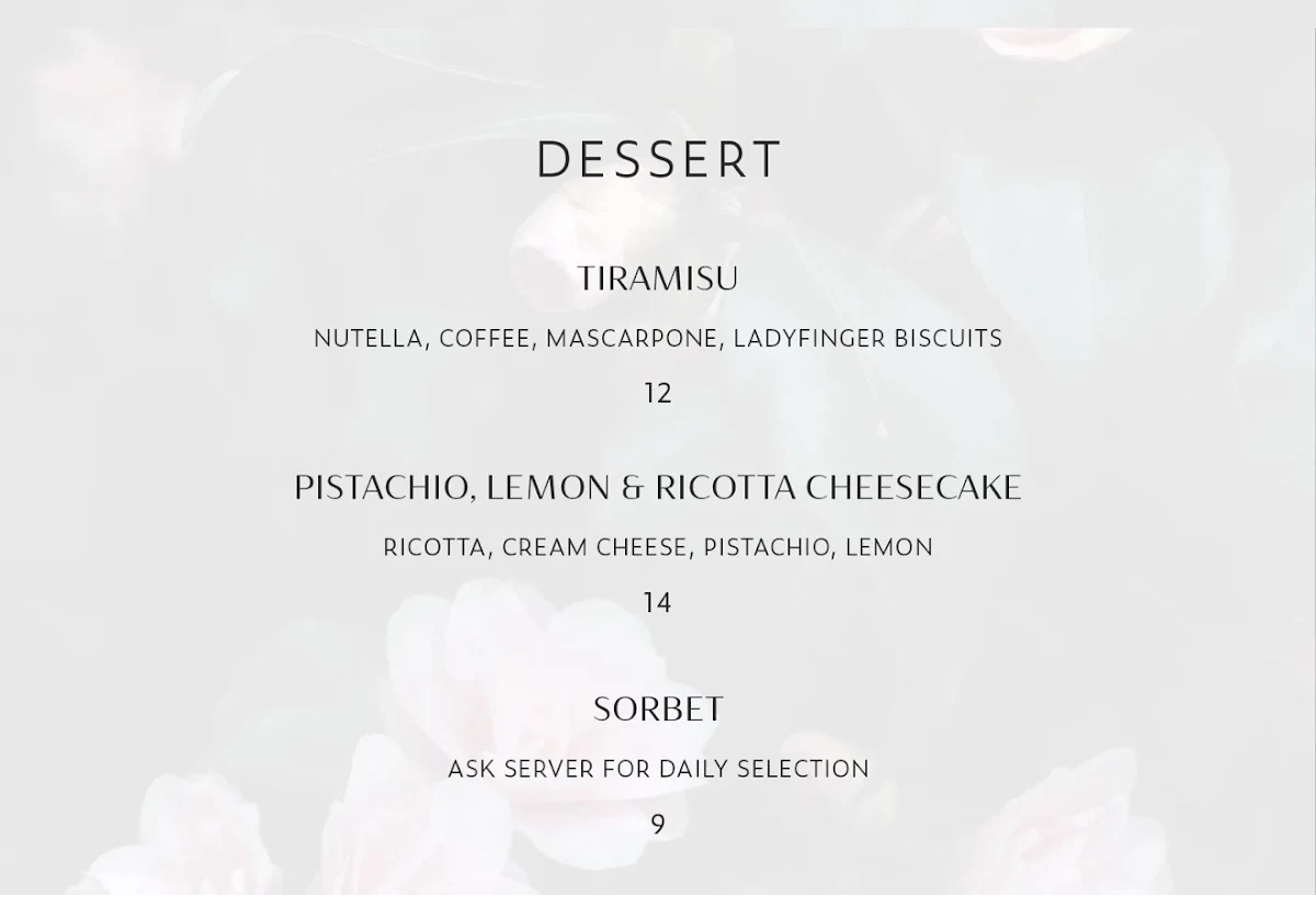 Menu, Rebel Layne