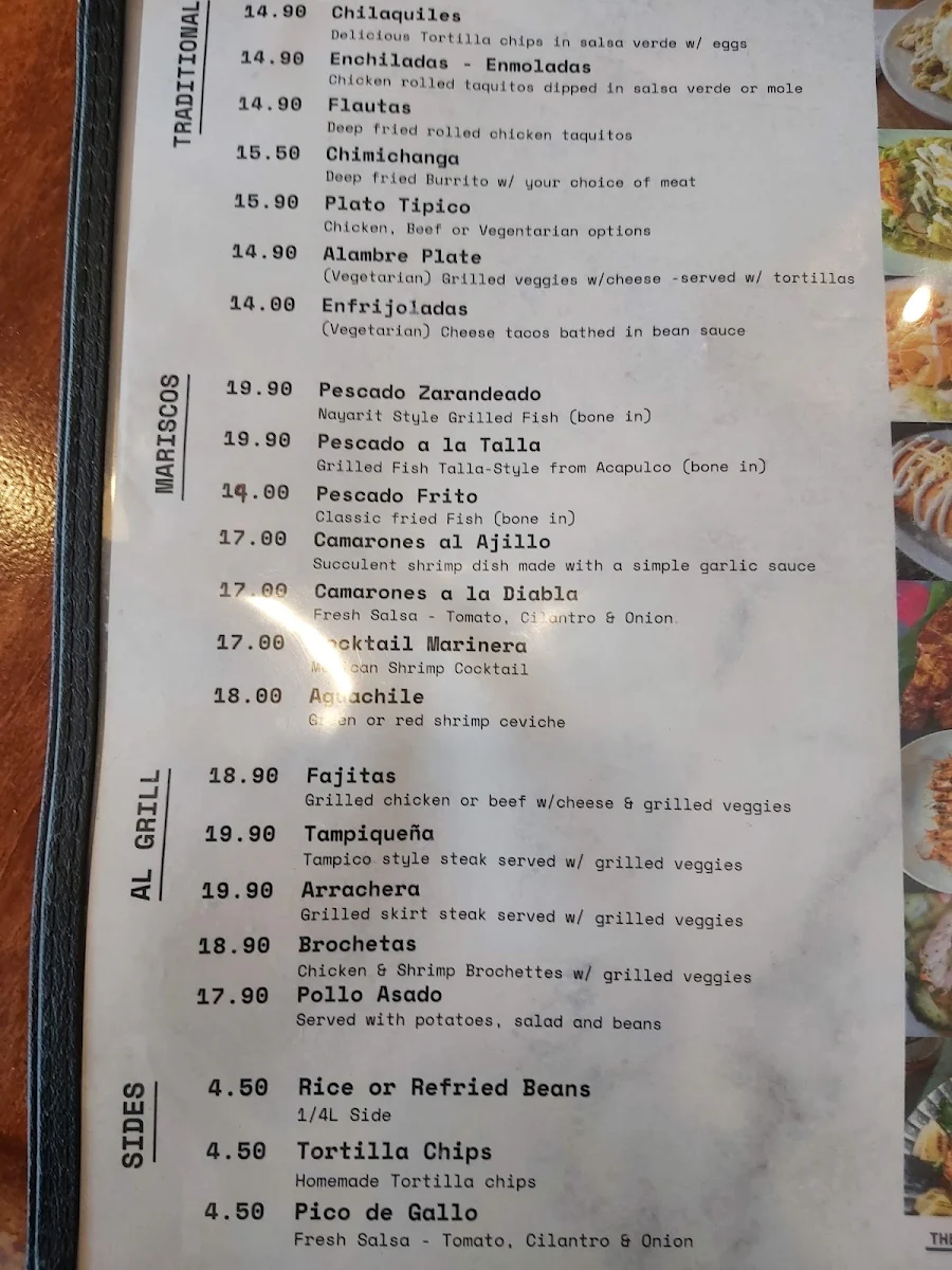 Menu, The Mexican House - Downtown