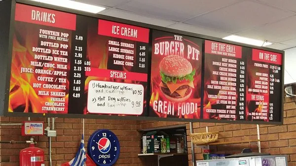 Menu, Burger Pit