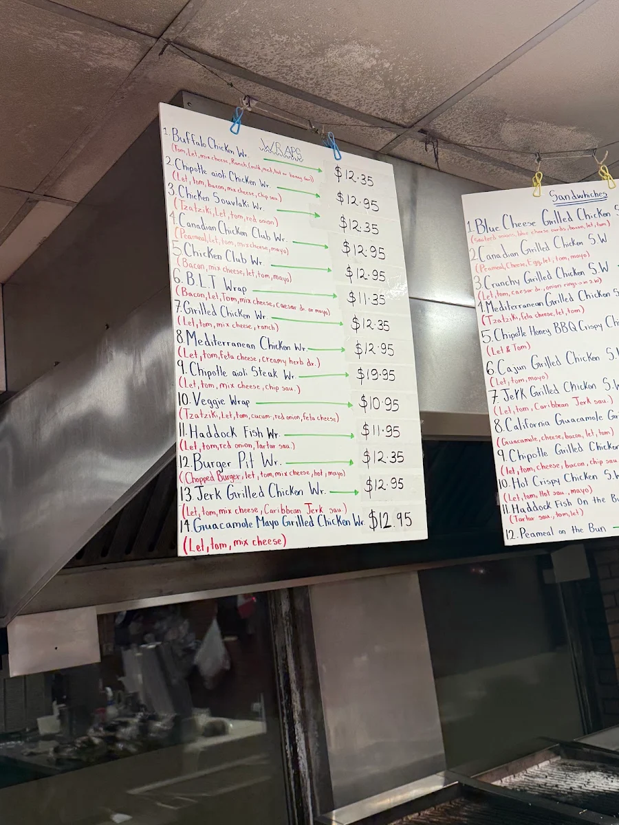 Menu, Burger Pit