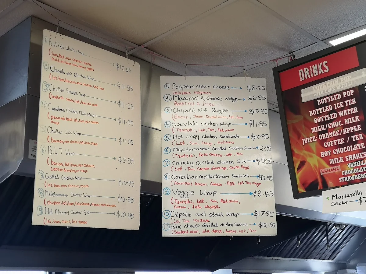 Menu, Burger Pit