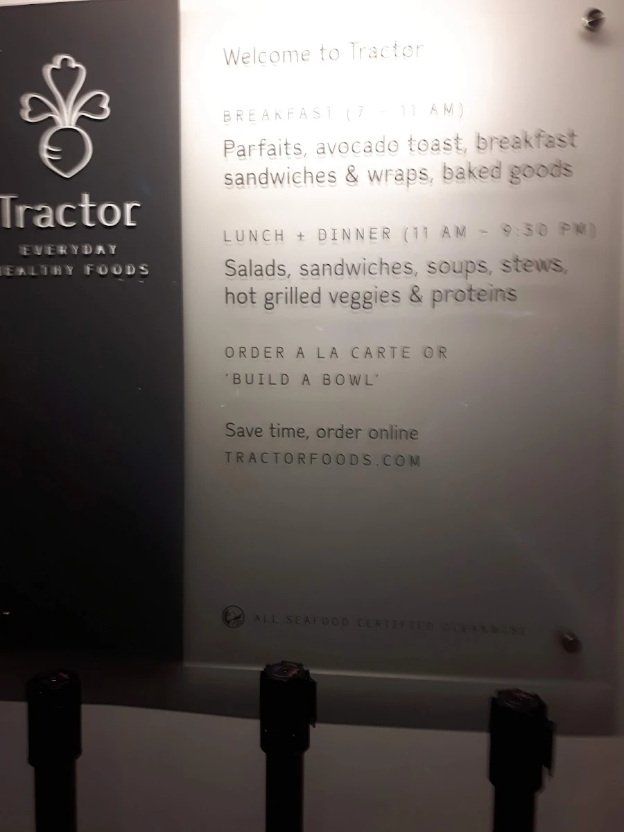 Menu, Tractor Everyday Healthy Foods - Ash & Broadway