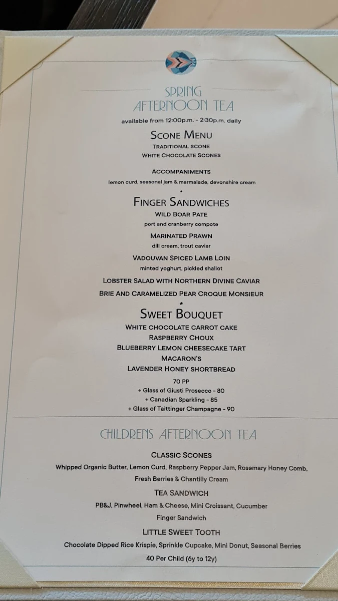 Menu, AFTERNOON TEA