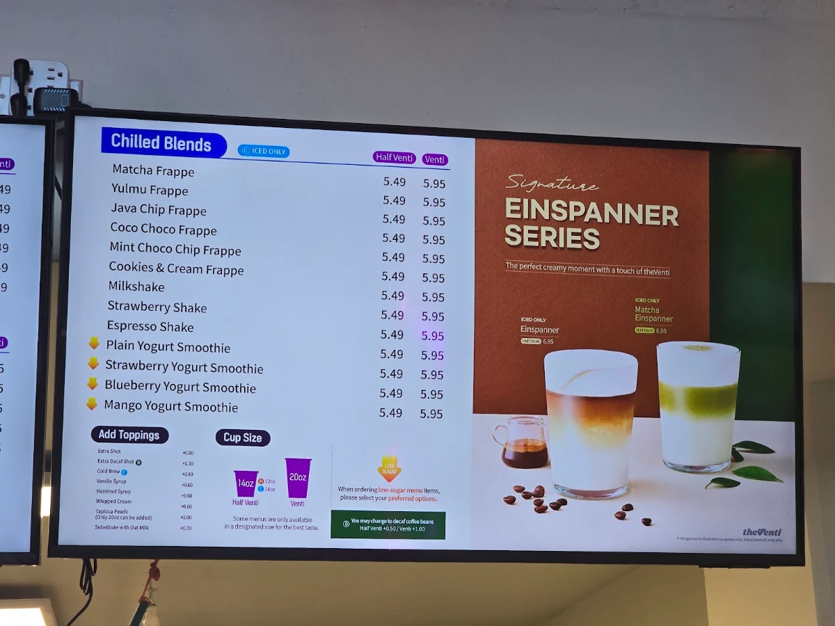 Menu, theVenti