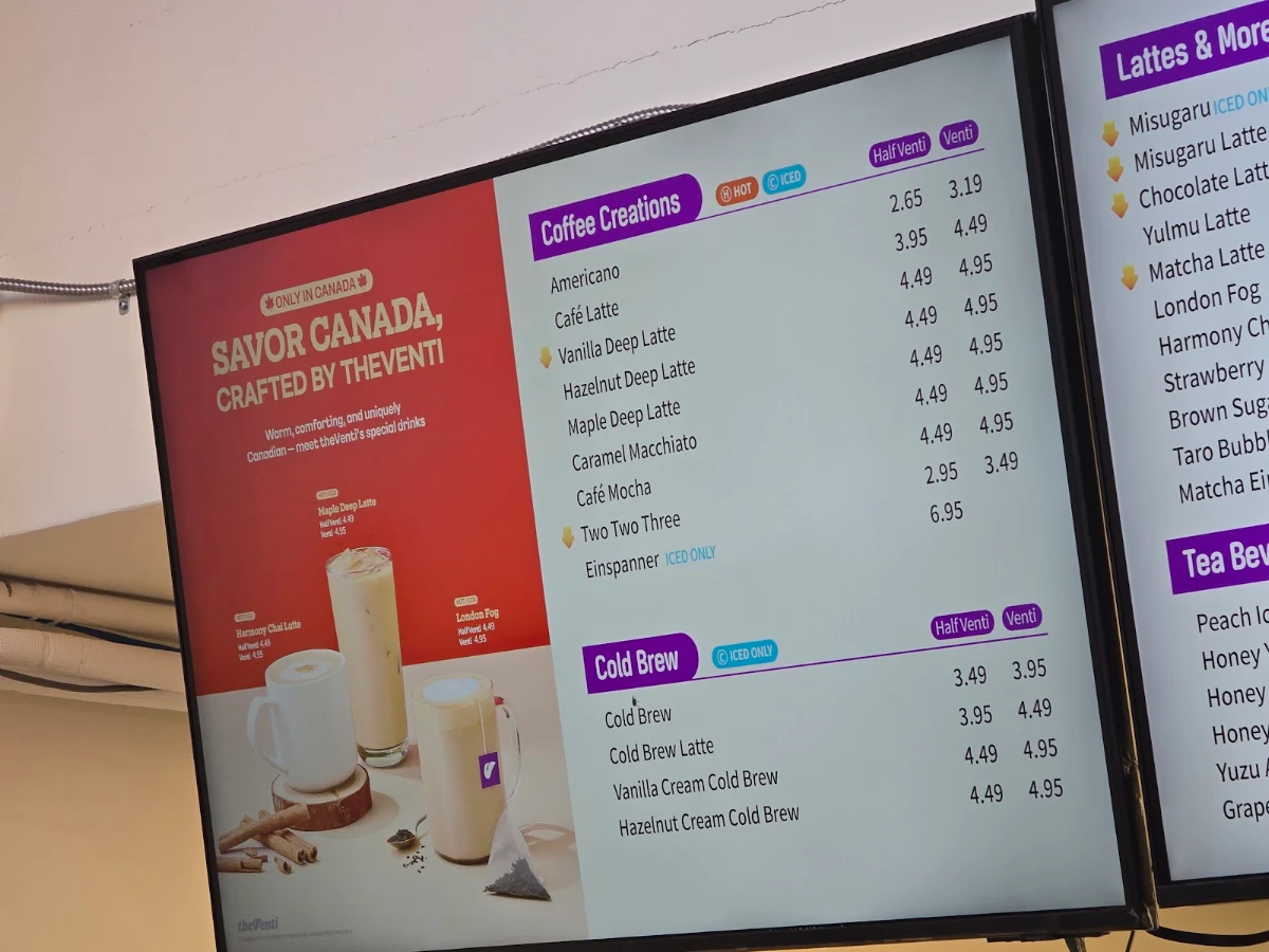 Menu, theVenti