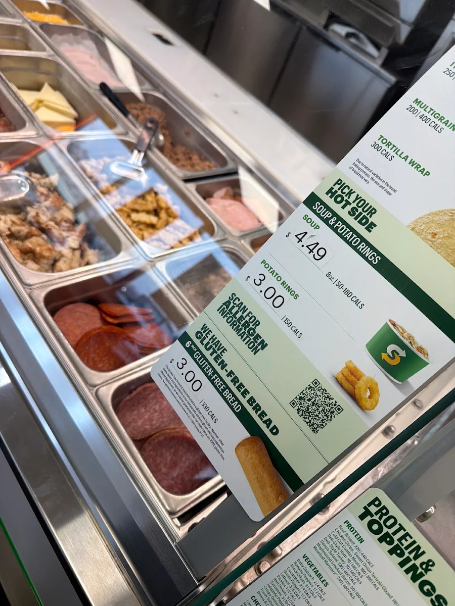 Menu, Subway
