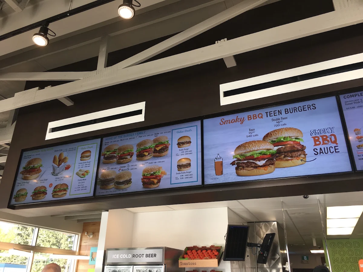 Menu, A&W Canada