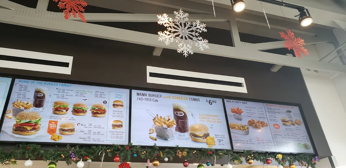 Menu, A&W Canada