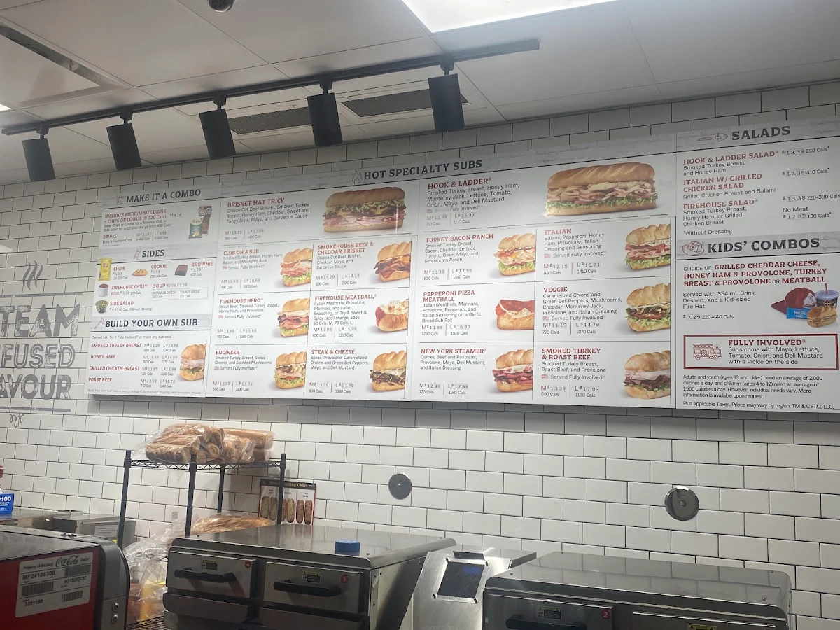 Menu, Firehouse Subs Toronto Liberty Village