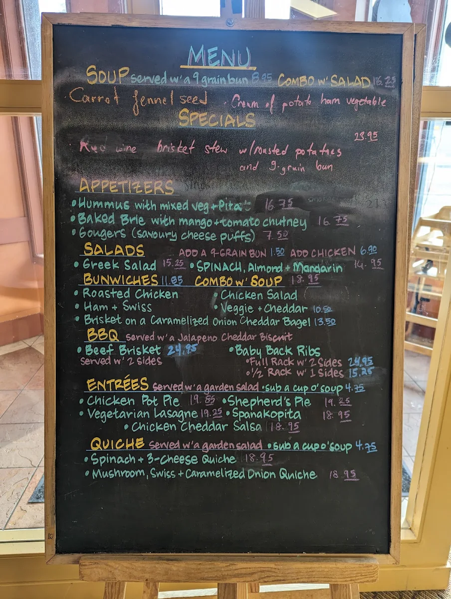Menu, Vi's For Pies