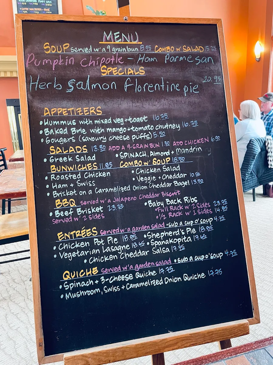 Menu, Vi's For Pies