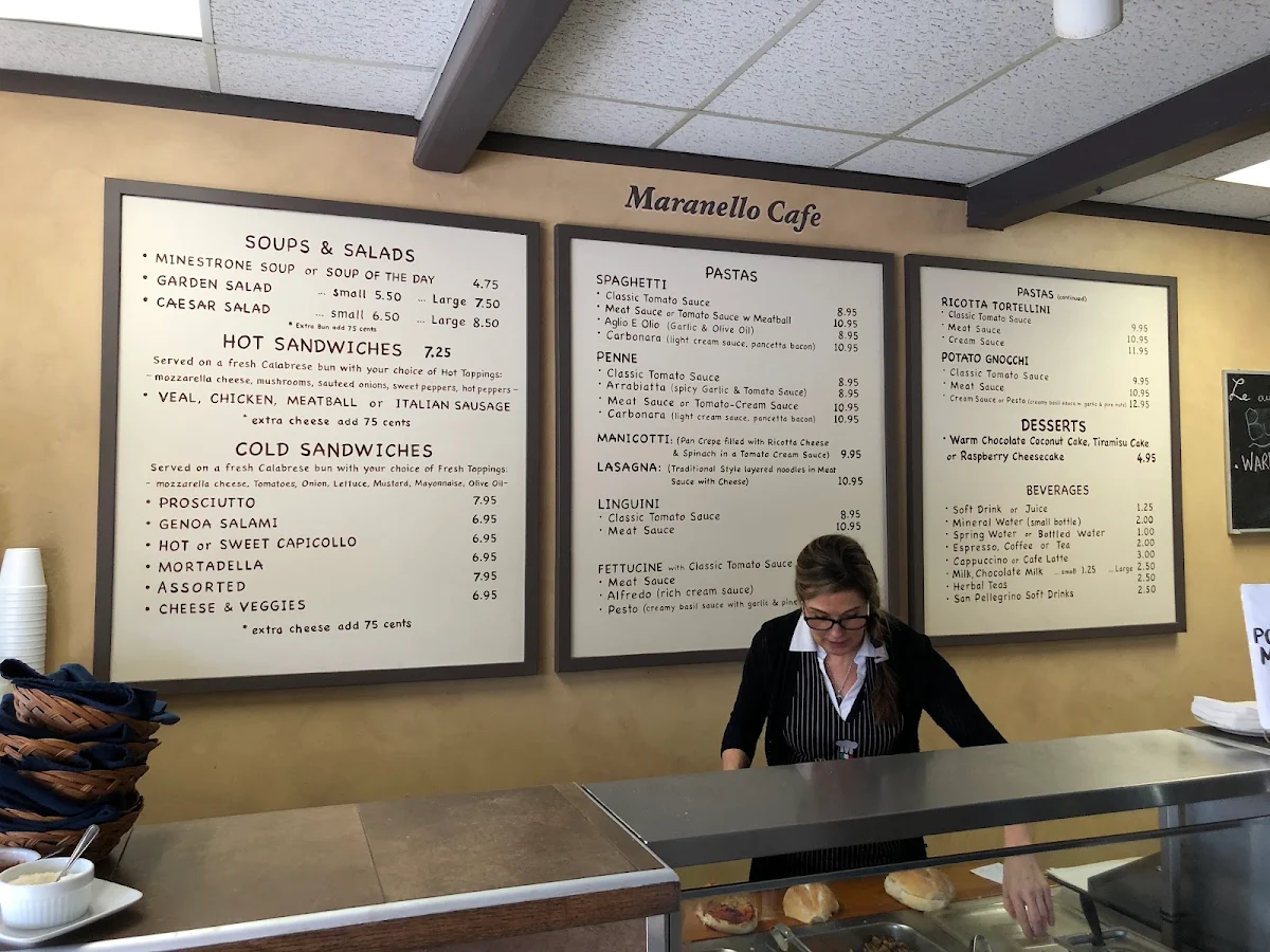Menu, Maranello Cafe