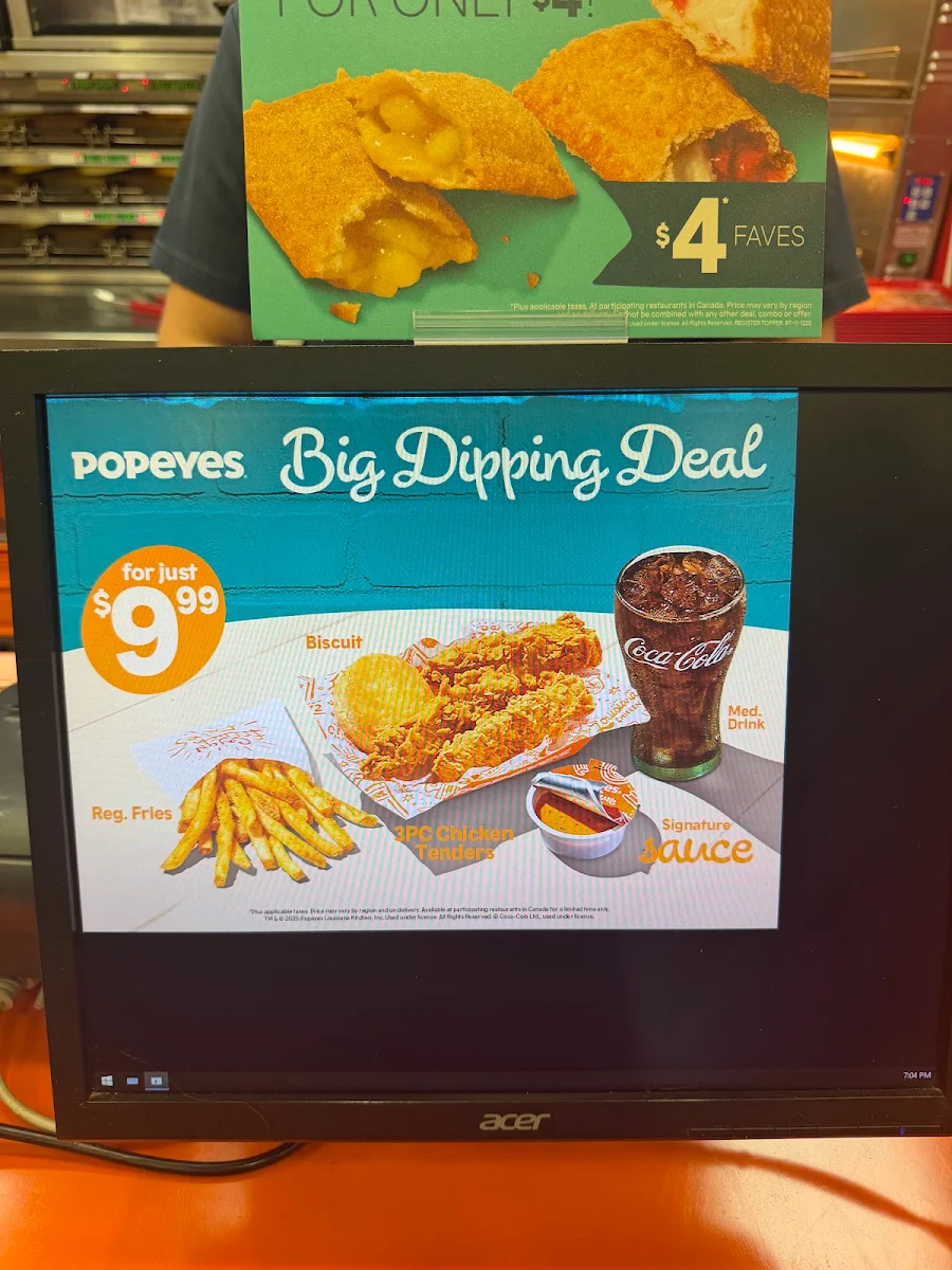 Menu, Popeyes Louisiana Kitchen