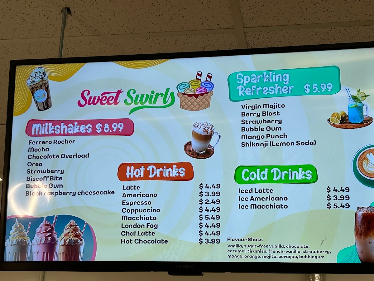 Menu, Sweet Swirls