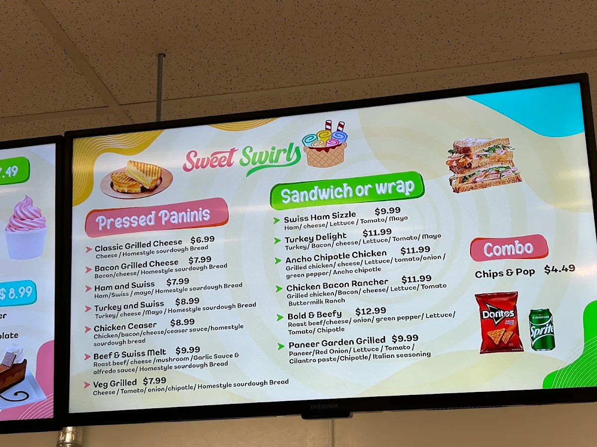 Menu, Sweet Swirls