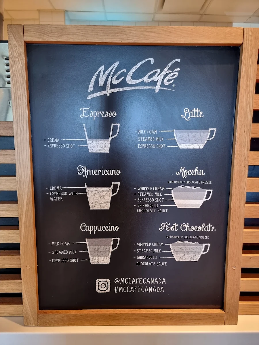 Menu, McDonald's