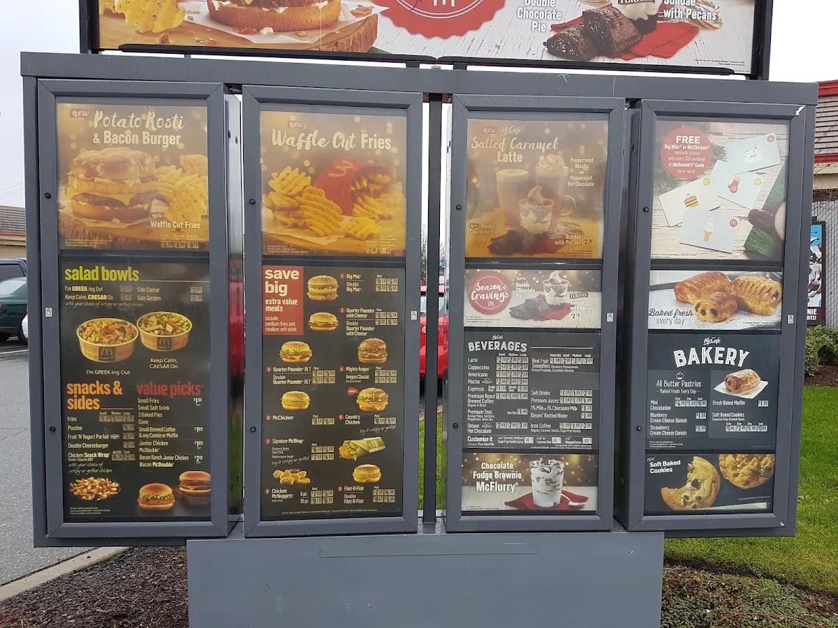 Menu, McDonald's