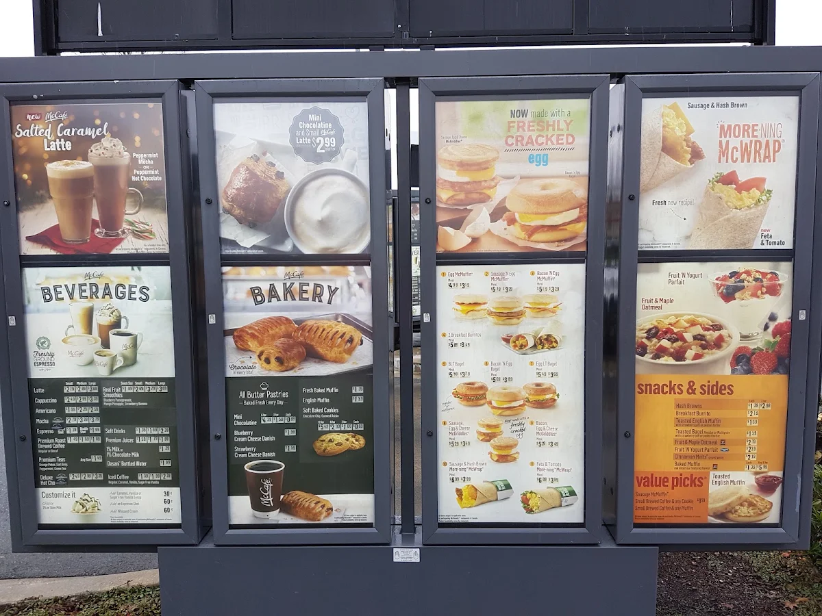 Menu, McDonald's