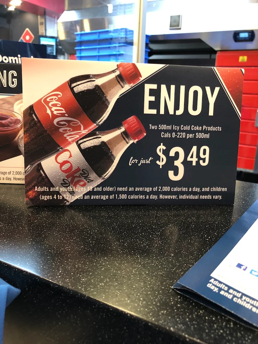 Menu, Domino's Pizza