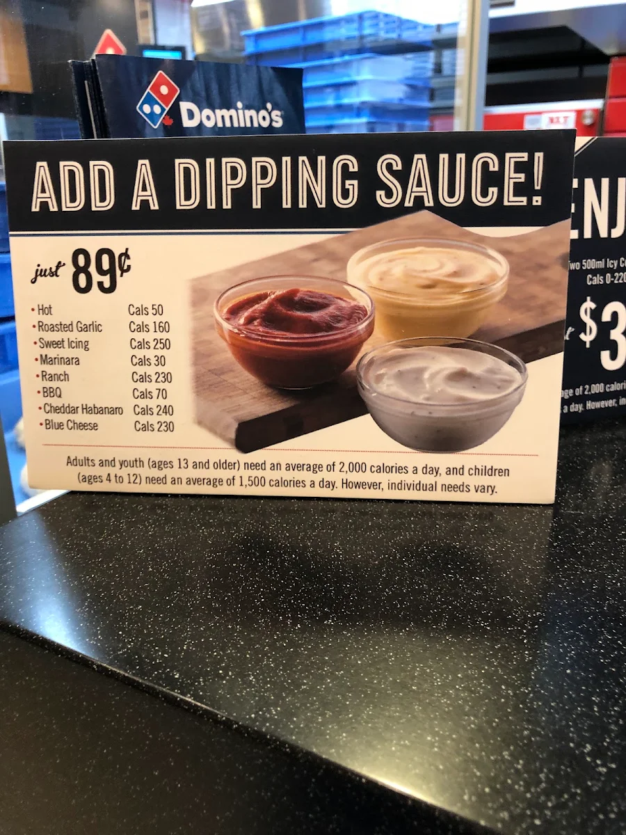 Menu, Domino's Pizza