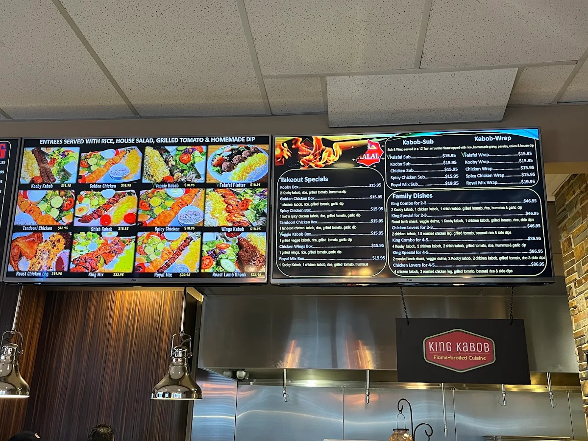 Menu, King Kabob Restaurant