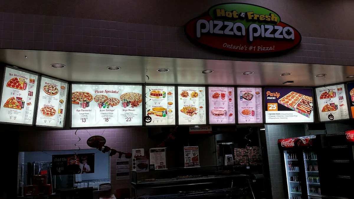 Menu, Pizza Pizza