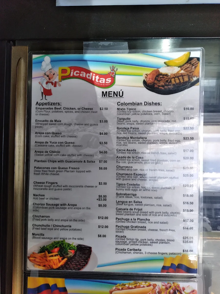 Menu, Picaditas Latin Foods
