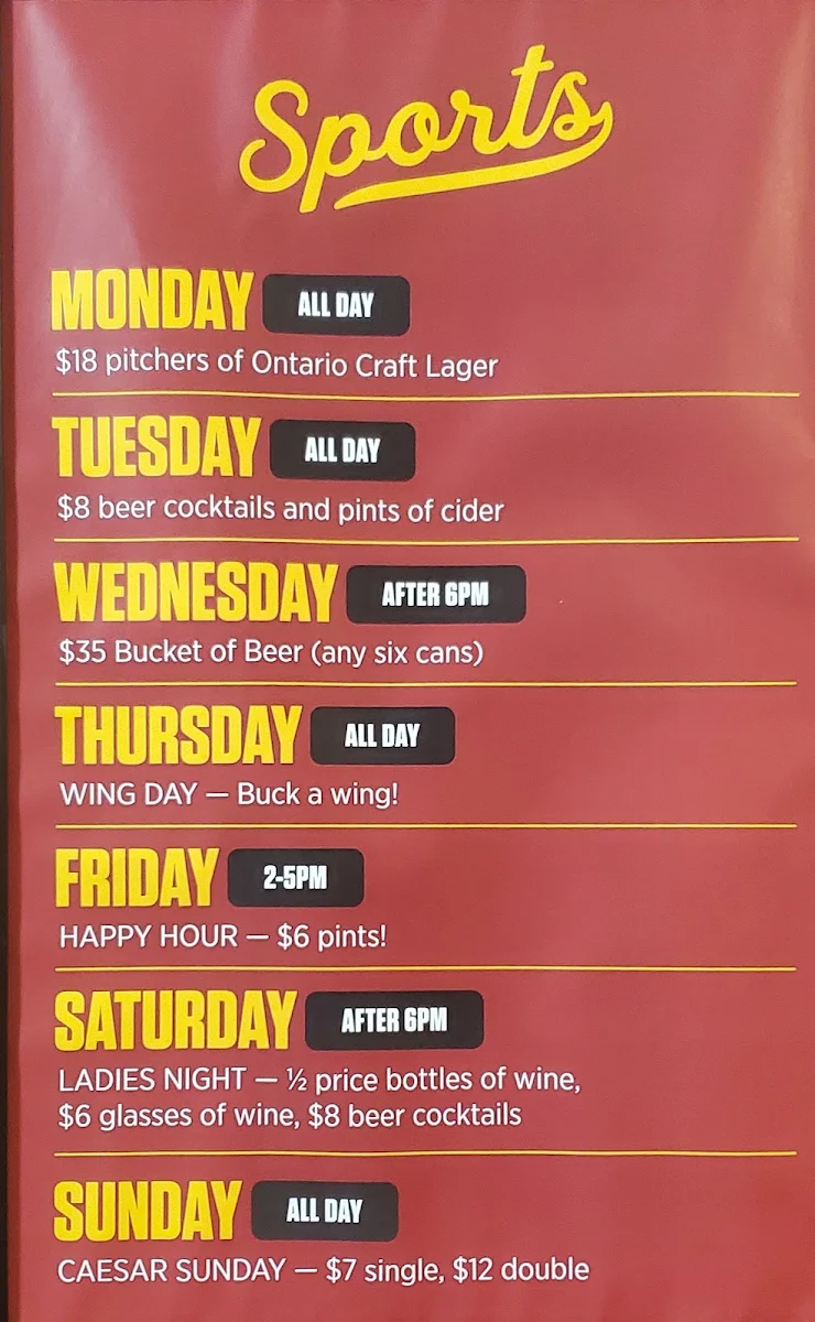 Menu, Sports