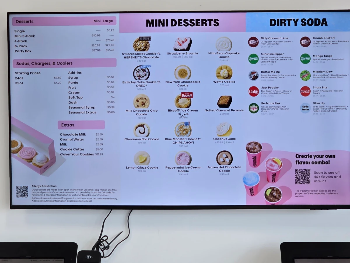 Menu, Crumbl