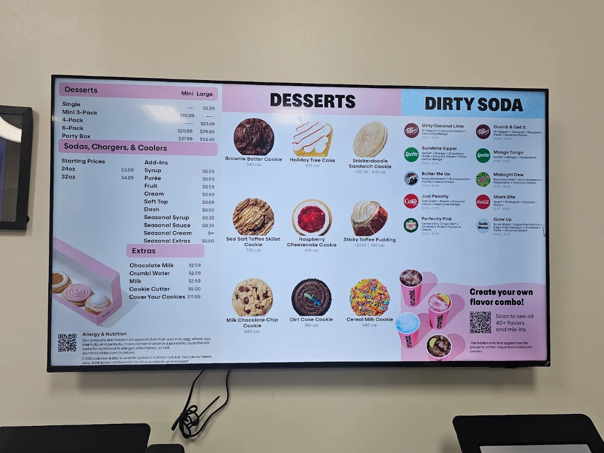 Menu, Crumbl