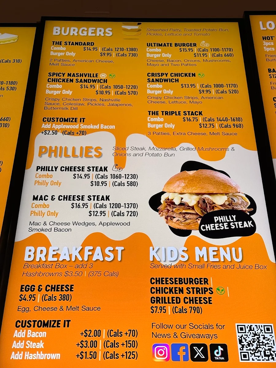 Menu, Meltwich Bar & Grill