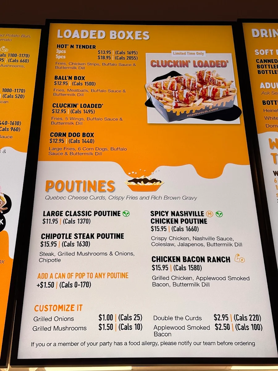 Menu, Meltwich Bar & Grill