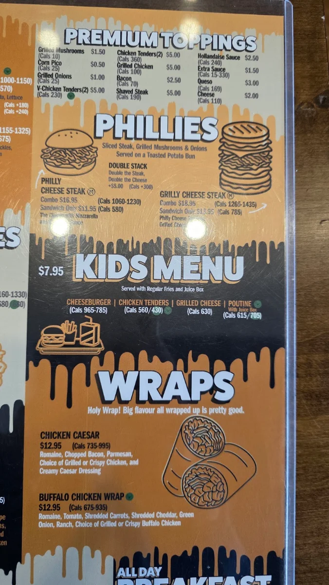 Menu, Meltwich Bar & Grill