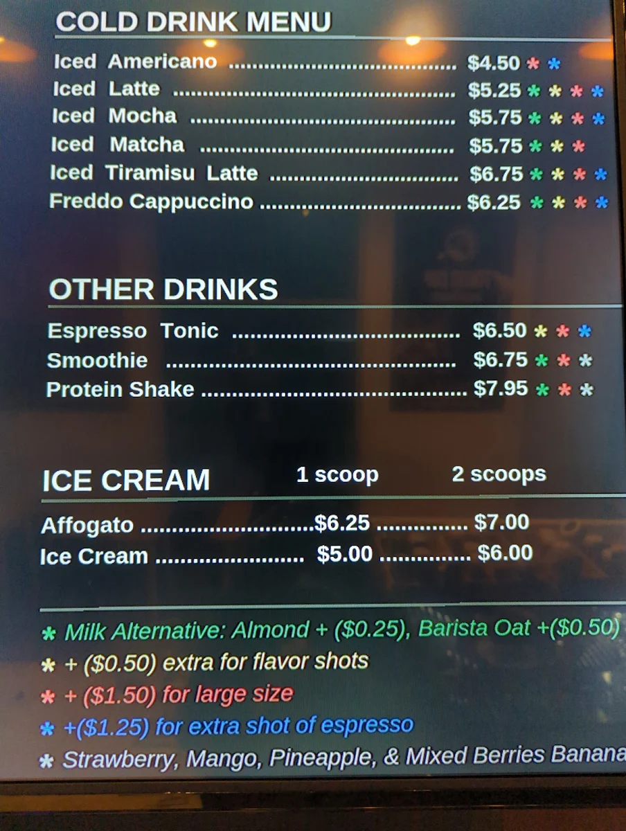Menu, Finest Cup
