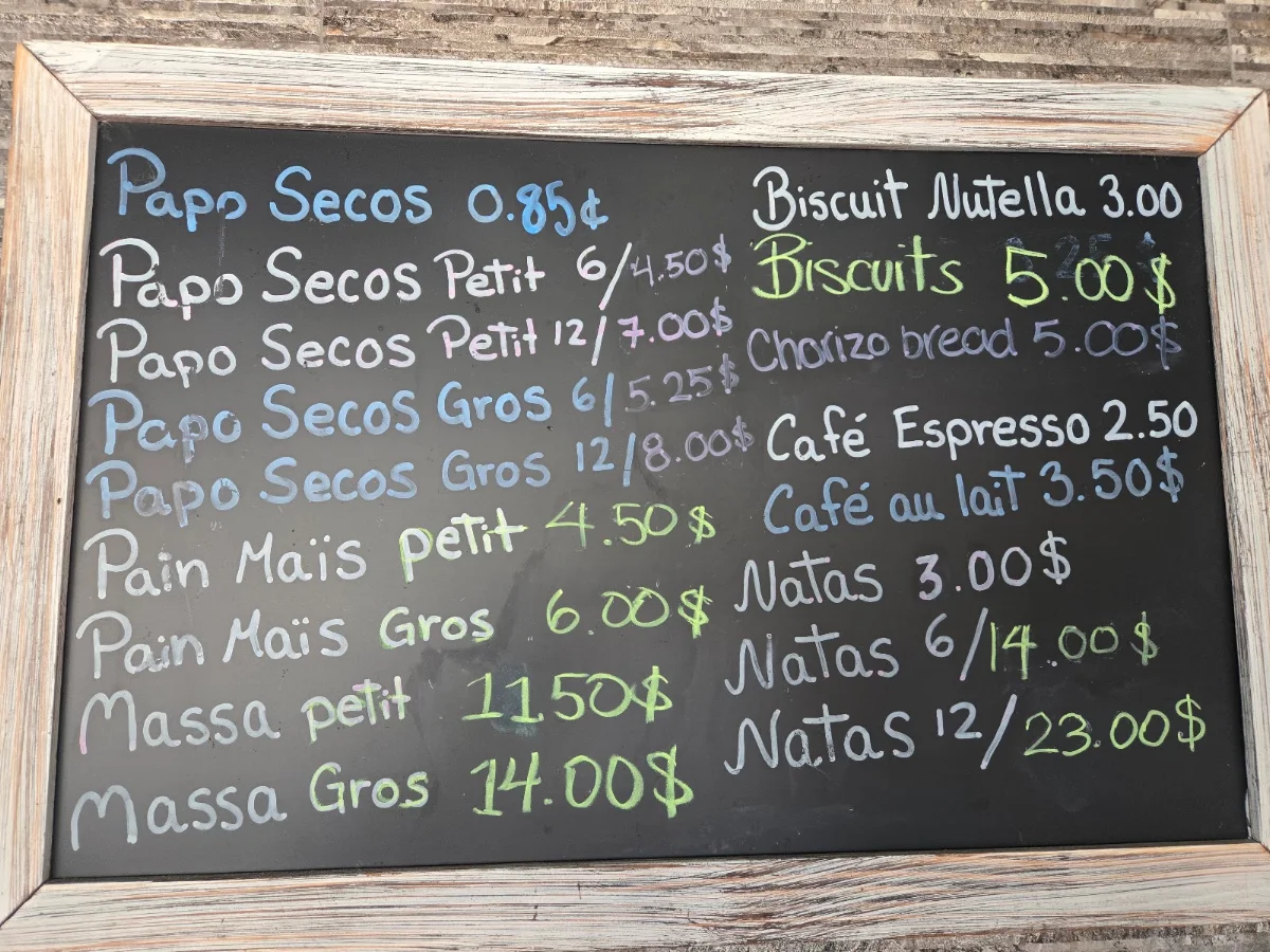 Menu, Lajeunesse Laval