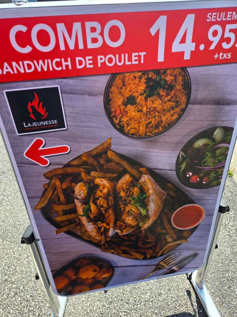 Menu, Lajeunesse Laval