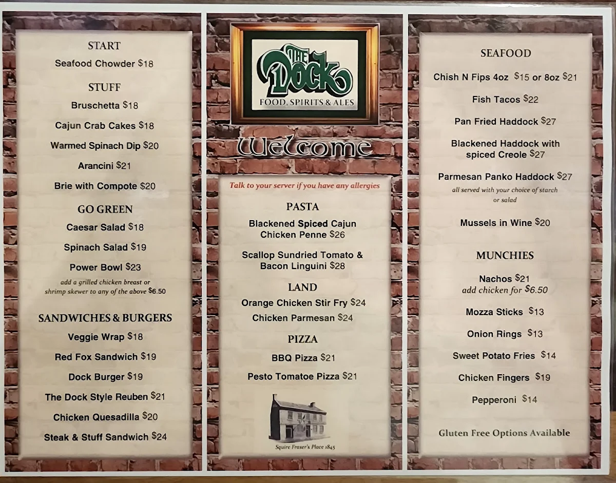 Menu, The Dock