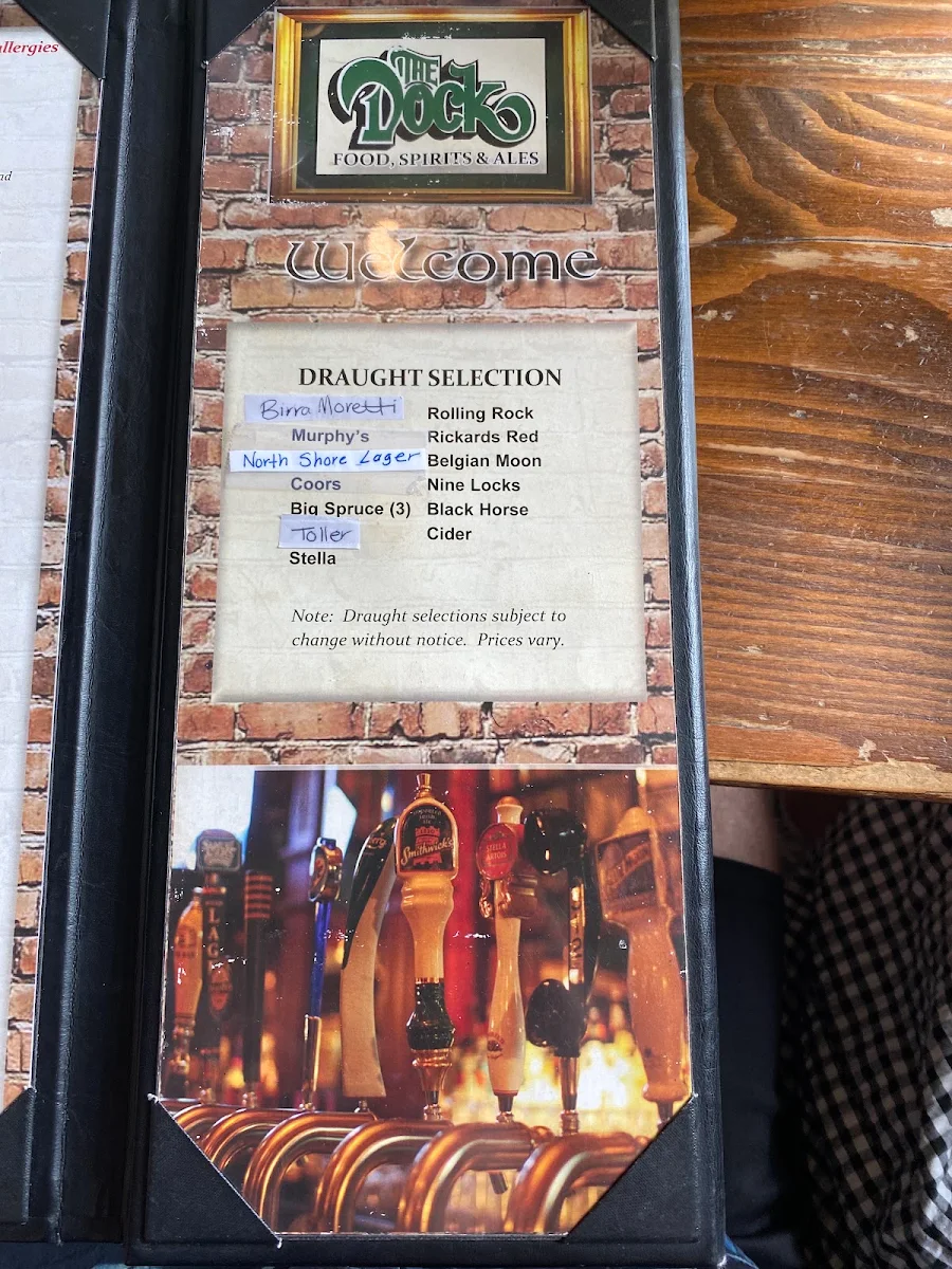 Menu, The Dock