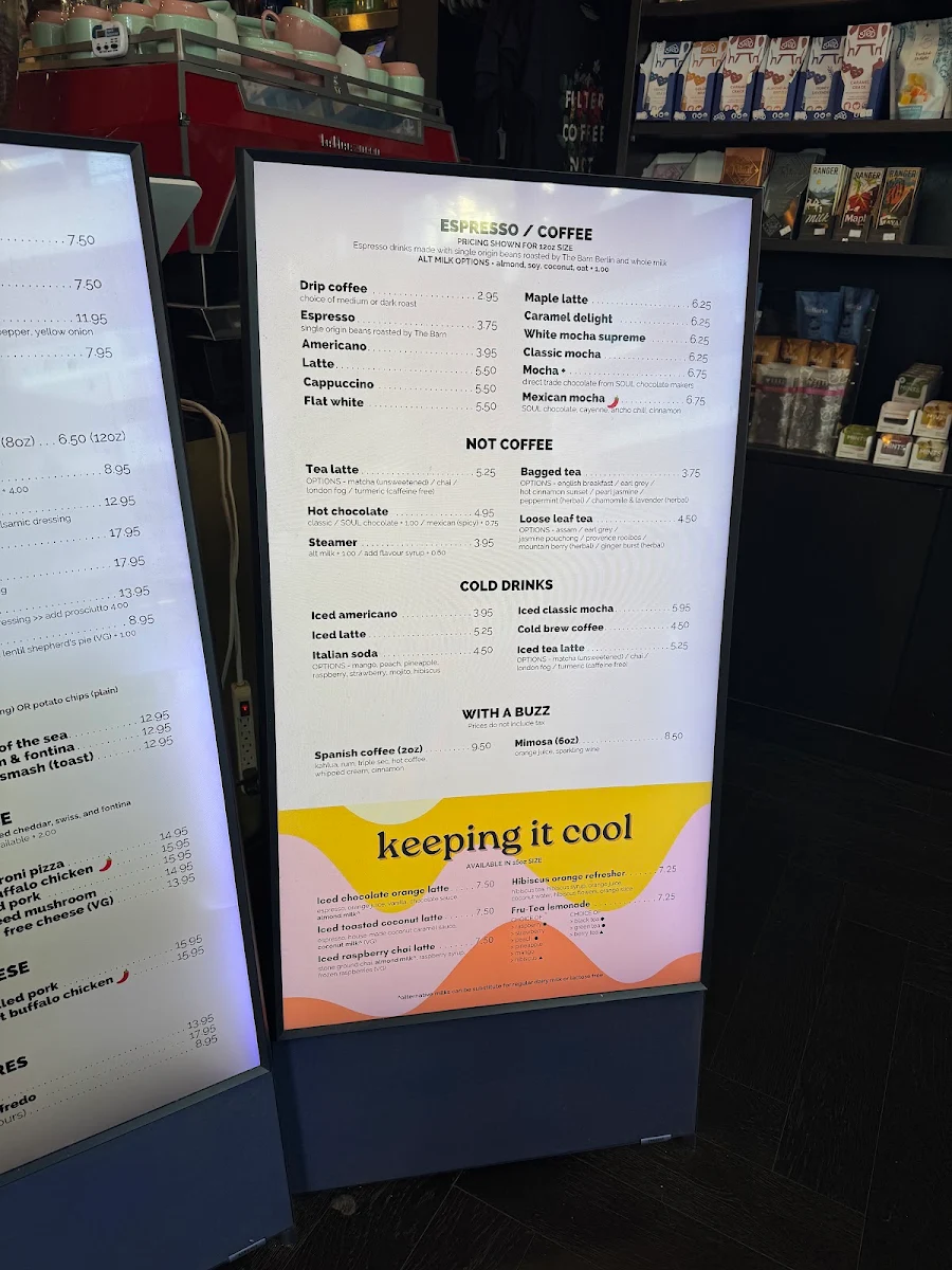 Menu, Craft Cafe