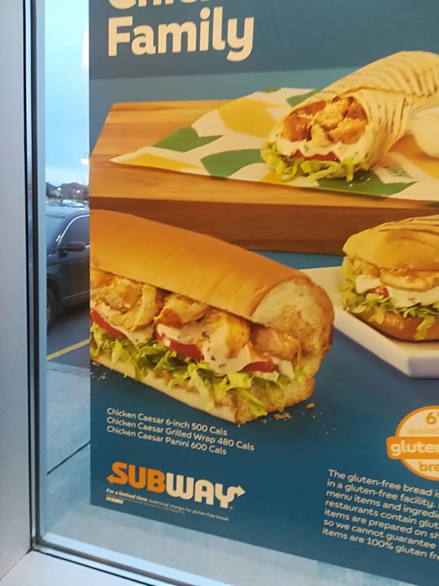 Menu, Subway