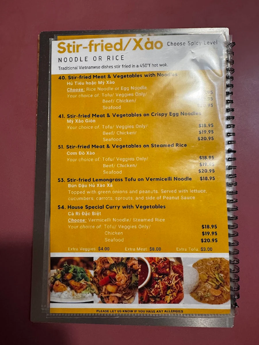Menu, Pho Soc Trang Vietnamese Cuisine