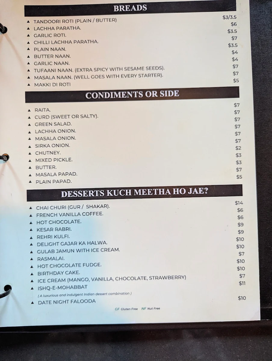 Menu, Delight Street Eats
